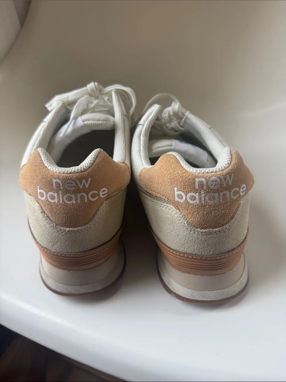 New Balance ML574RF2 Cream Sneakers with Light Blue SIZE 12